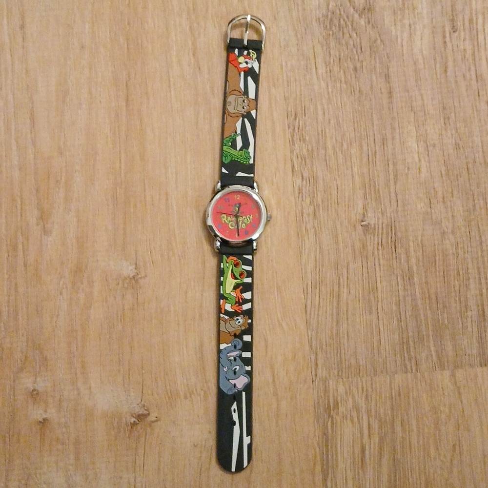 Rainforest Cafe Kids Watch with Red/Pink Cha Cha Frog Face